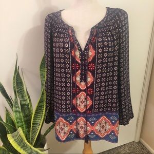 Cute DR2 By Daniel Rainn Boho Blouse with tassels